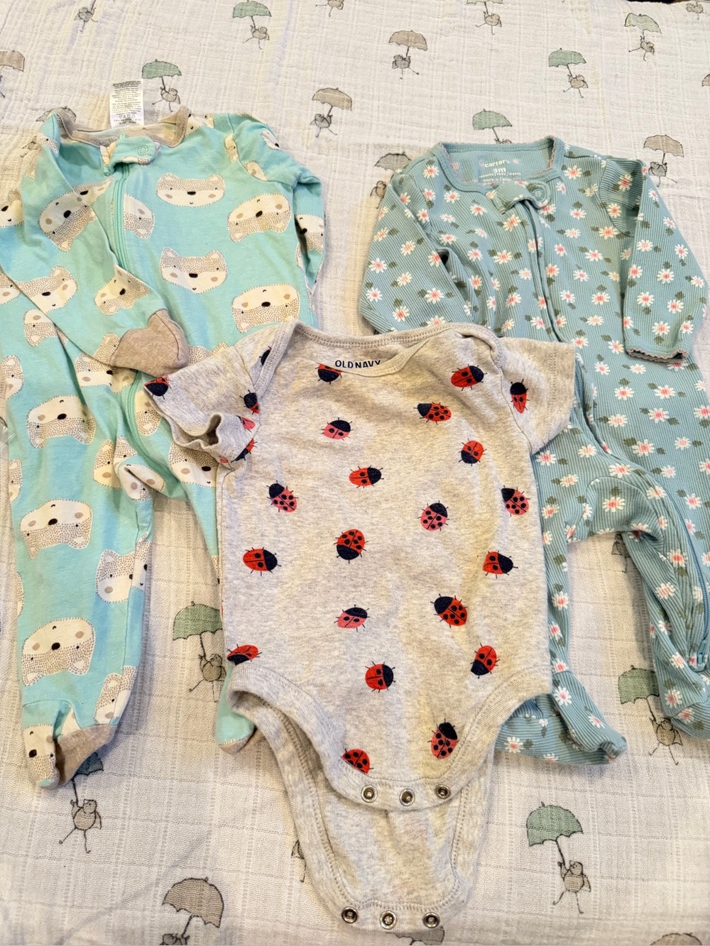 Bundle of 1 onesie and 2 footed sleepers
